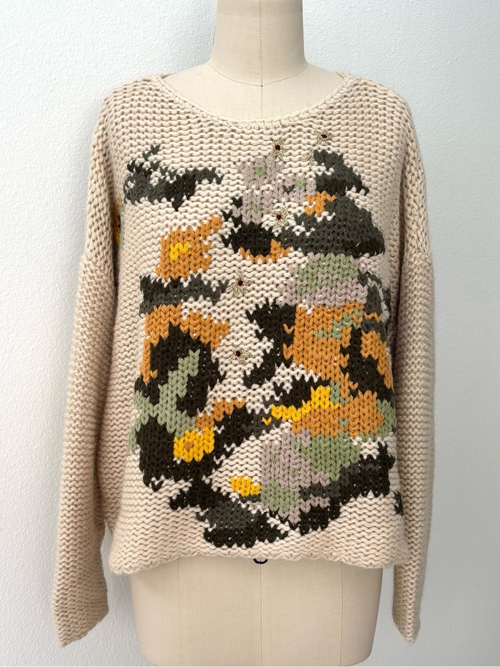 Anthropologie Mes Demoiselles ‘Apennine Ejas’ Sweater NWT Chunky Floral Knit 2/M